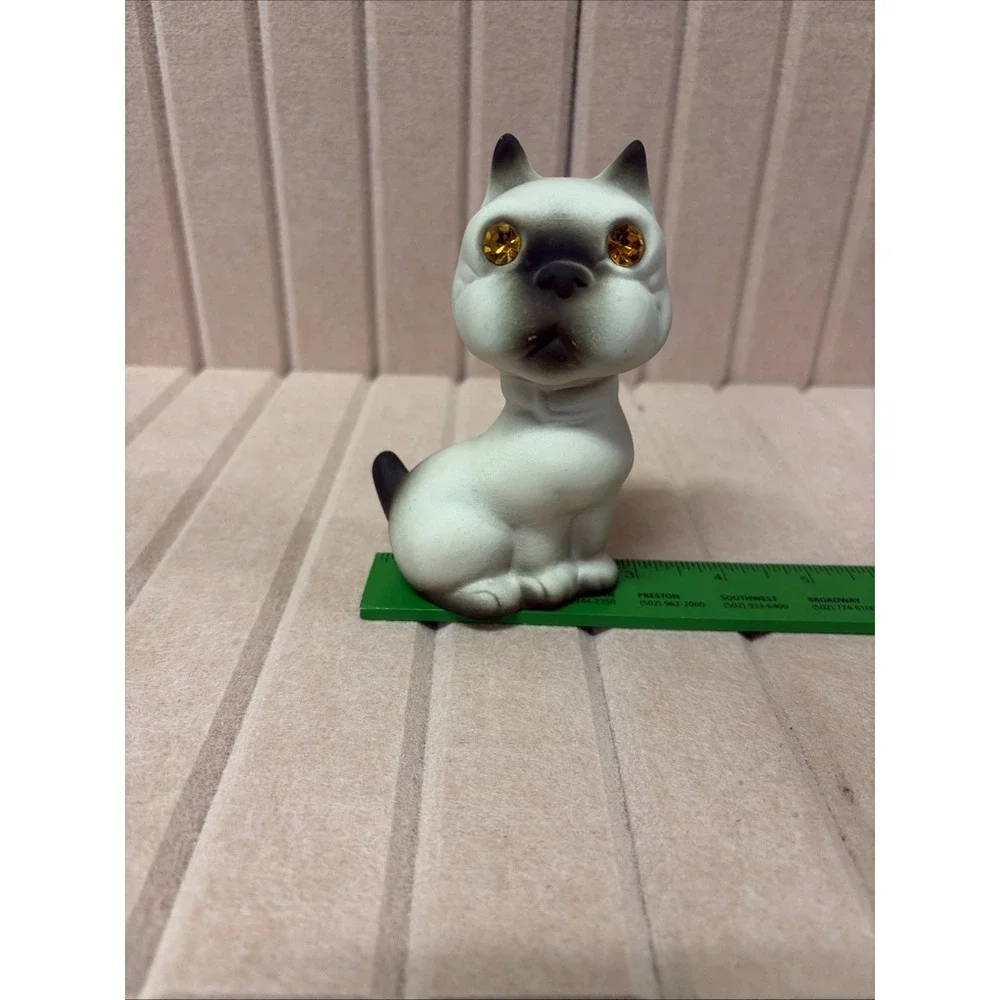 Vintage Rosedale Bulldog Dog Figurine Ceramic Jewel Sparkle Eyes (c4)